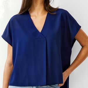 French Connection Navy V-Neck Blouse